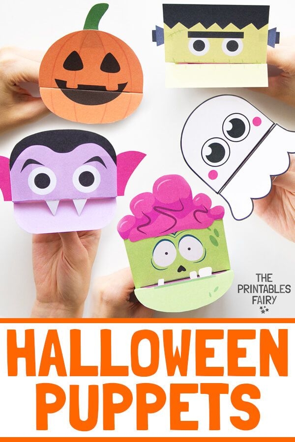 Printable Halloween Puppets Halloween Crafts Preschool Halloween 