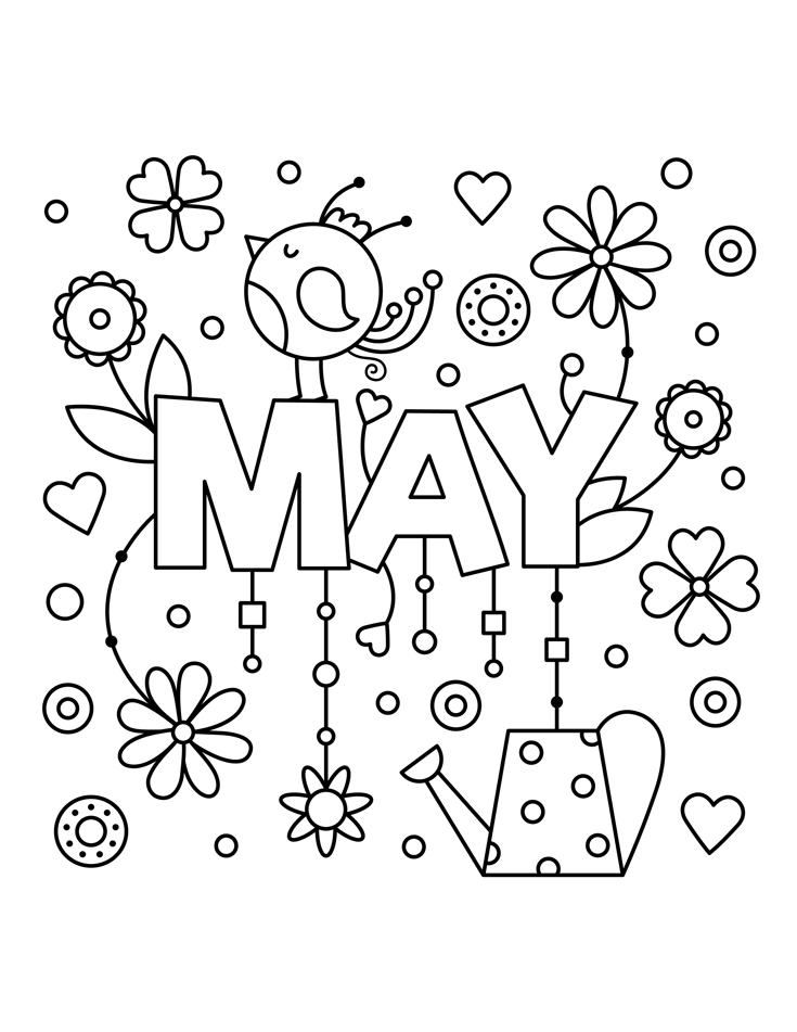 Printable May Coloring Pages Printable Word Searches