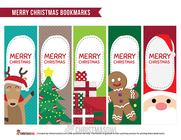 Printable Merry Christmas Bookmarks