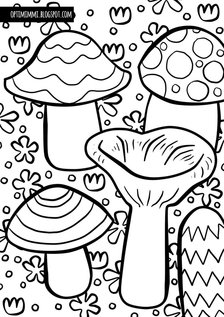 Printable Mushroom Coloring Pages