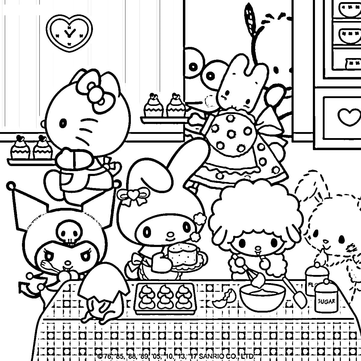 Printable Sanrio Coloring Pages Pdf Coloringfolder