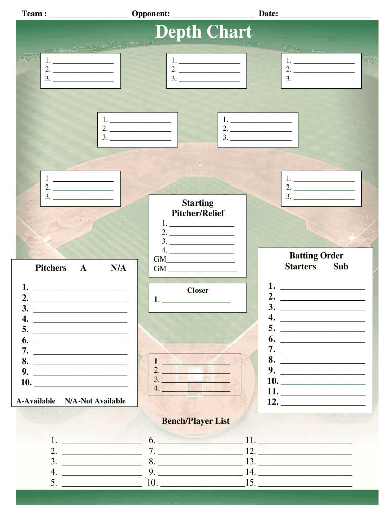 Printable Softball Field Position Sheets