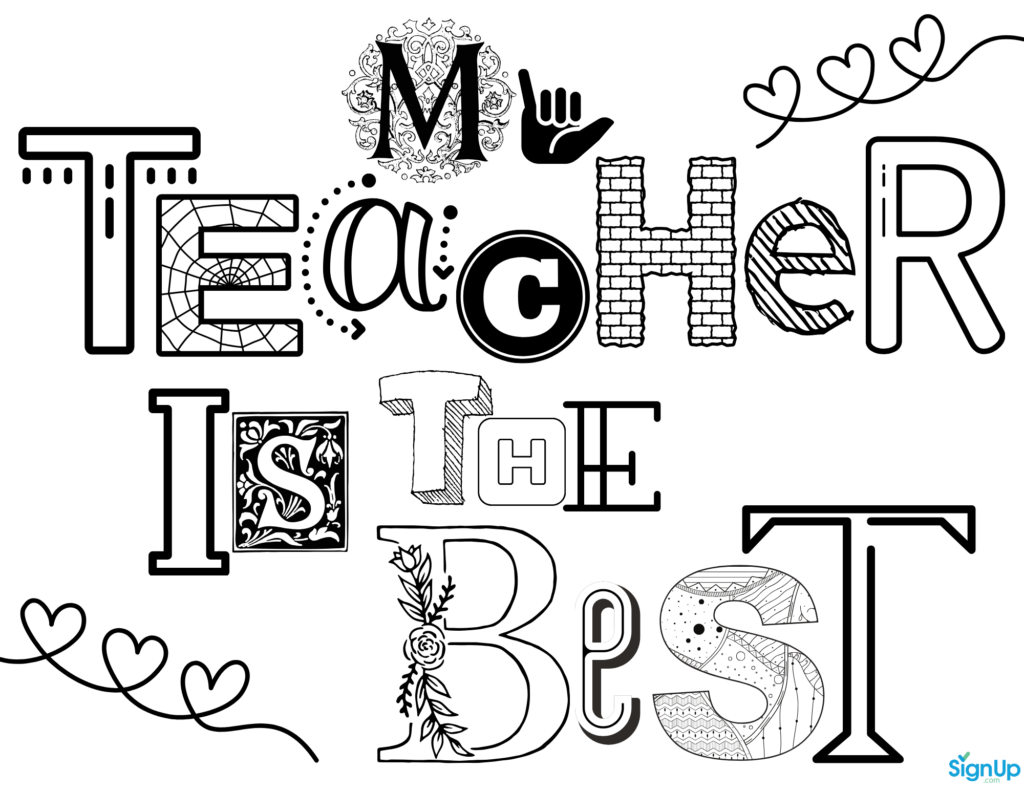 Printable Teacher Appreciation Coloring Pages