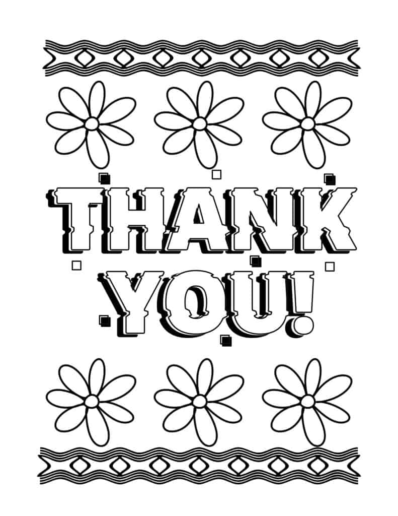 Printable Thank You Coloring Pages