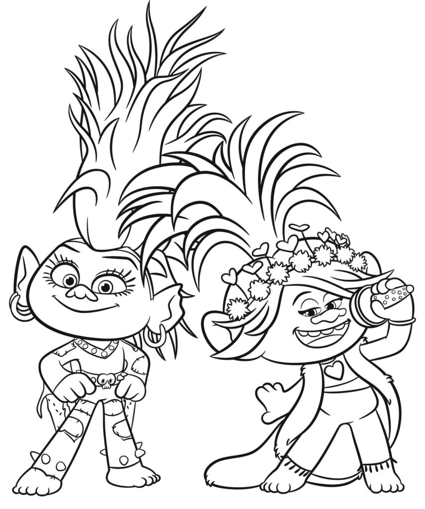 Printable Trolls Coloring Sheets