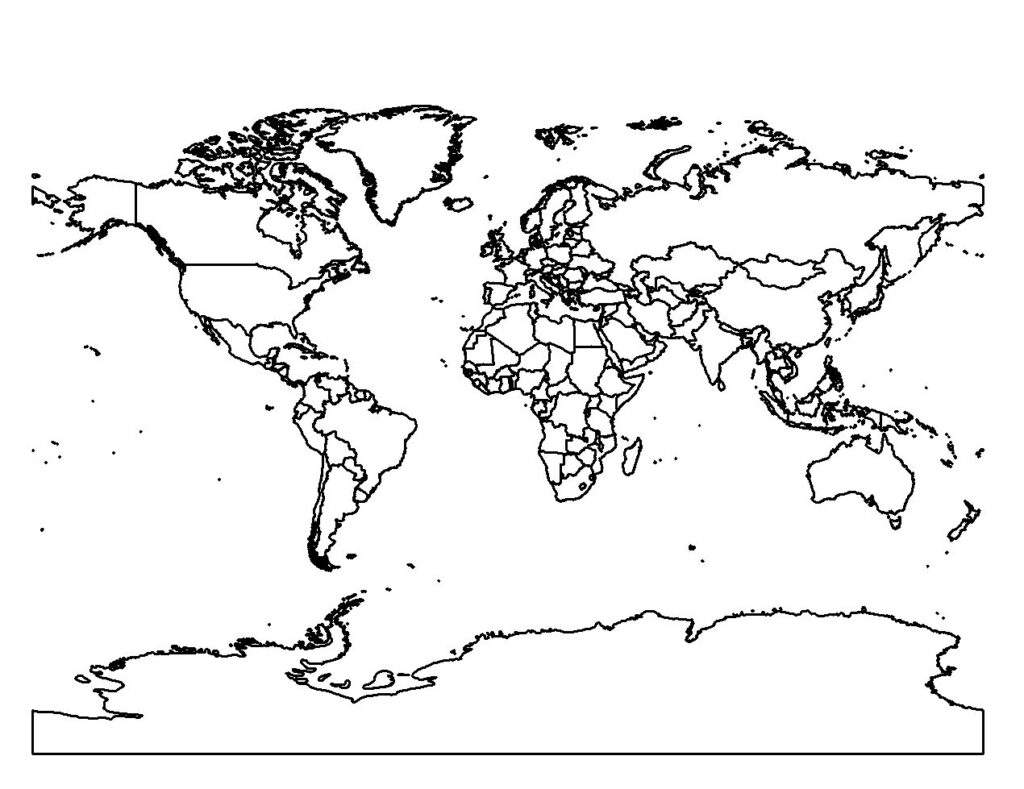 Printable World Map Coloring Page With Countries Labeled