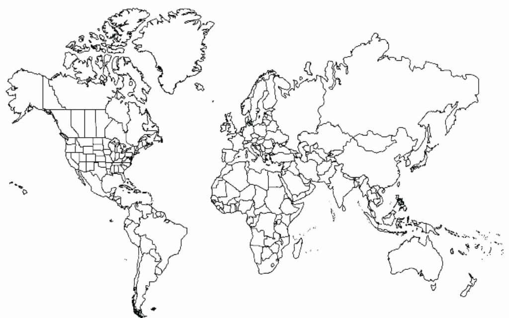 Printable World Map Coloring Page With Countries Labeled Printable 