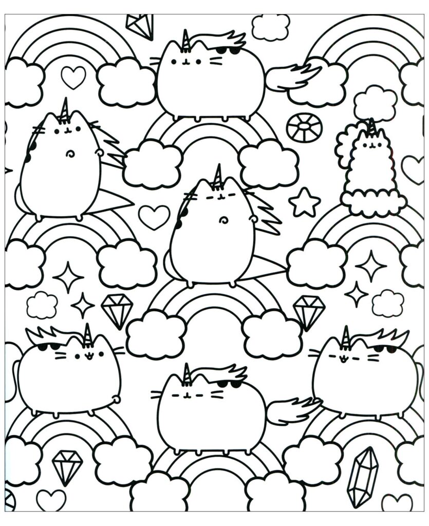 Pusheen Printable Coloring Pages