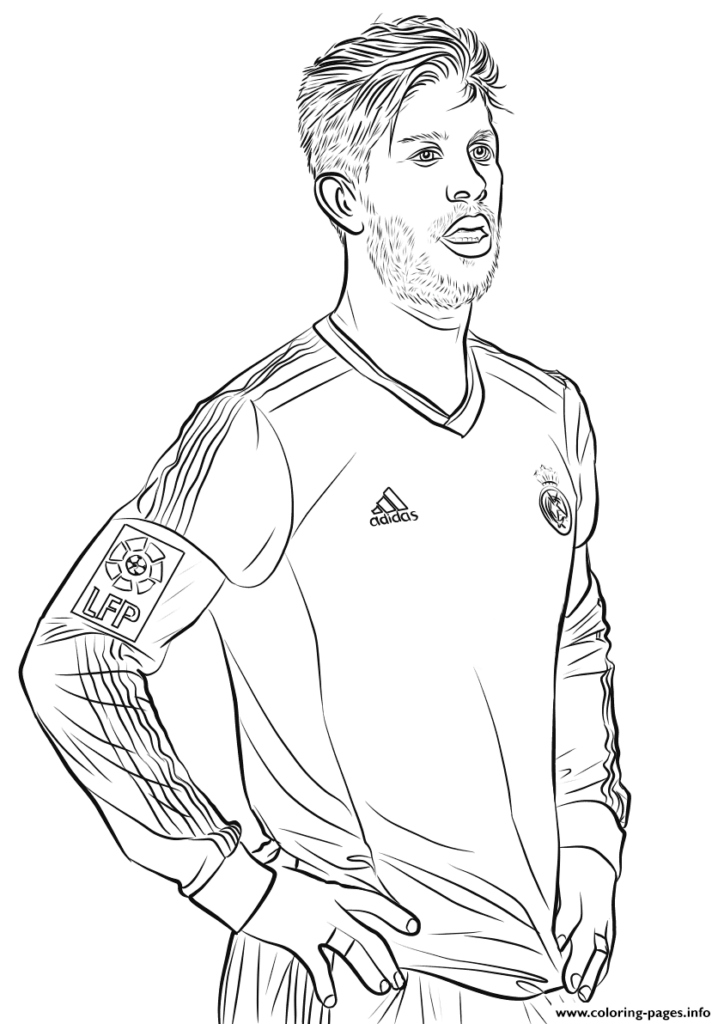 Sergio Ramos Fifa World Cup Football Coloring Page Printable