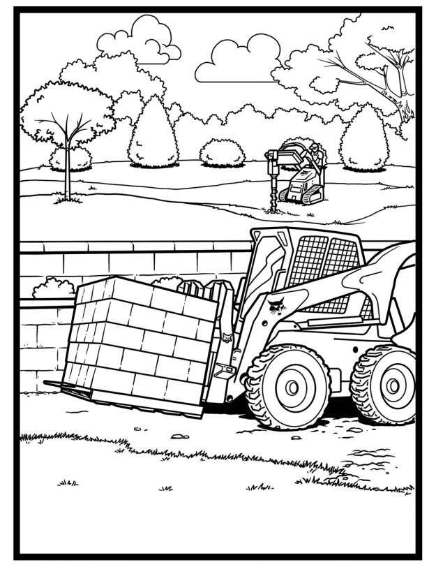 Skid Steer Coloring Page Coloring Pictures