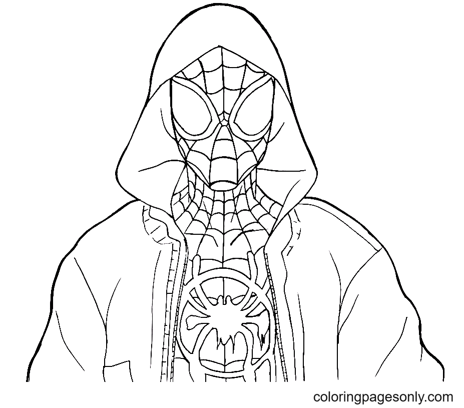 Spider man Miles Morales Coloring Page Free Printable Coloring Pages