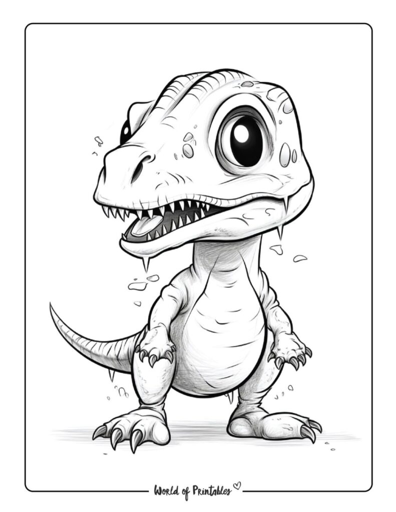 T Rex Coloring Pages World Of Printables