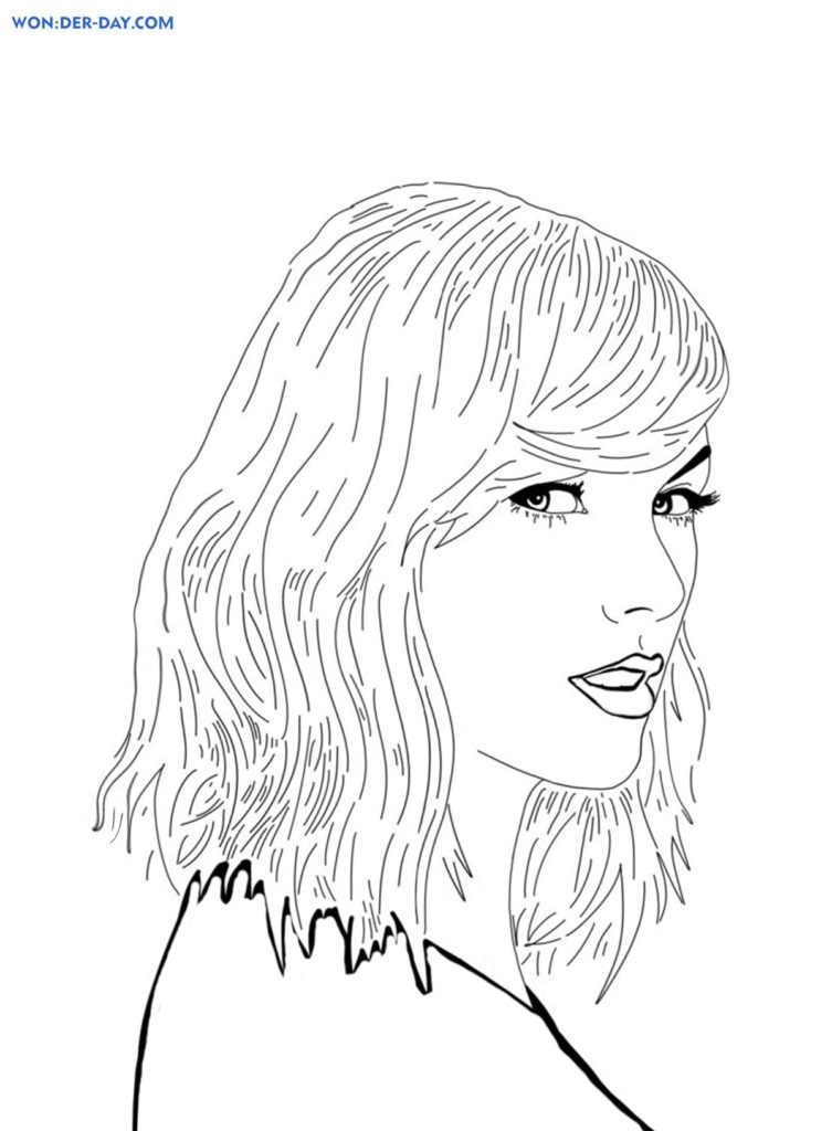 Taylor Swift Coloring Pages Print For Free WONDER DAY Coloring 