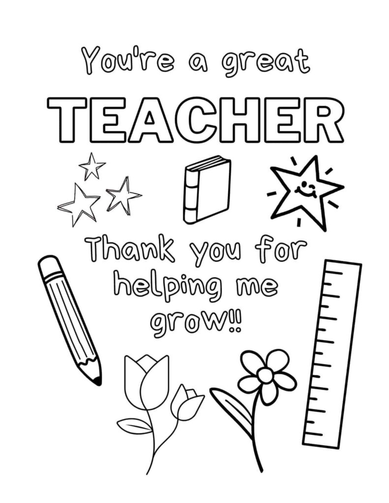 Teacher Appreciation Coloring Pages Free Printables 