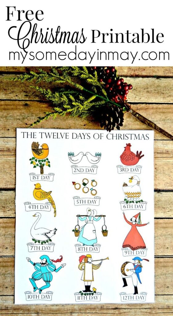 The Words To 12 Days Of Christmas Printable