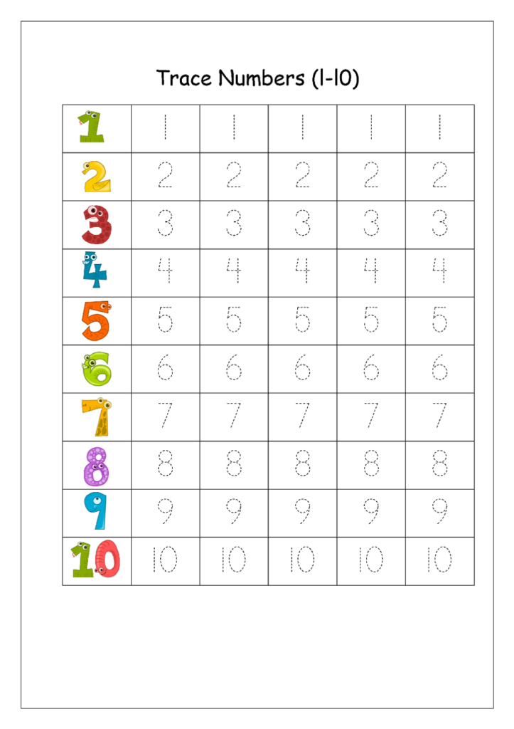 Trace Numbers 1 20 Free Printable