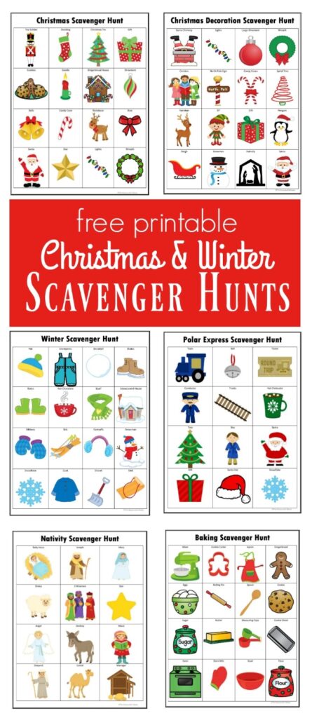 Winter Christmas Scavenger Hunts Free Printables The Resourceful Mama