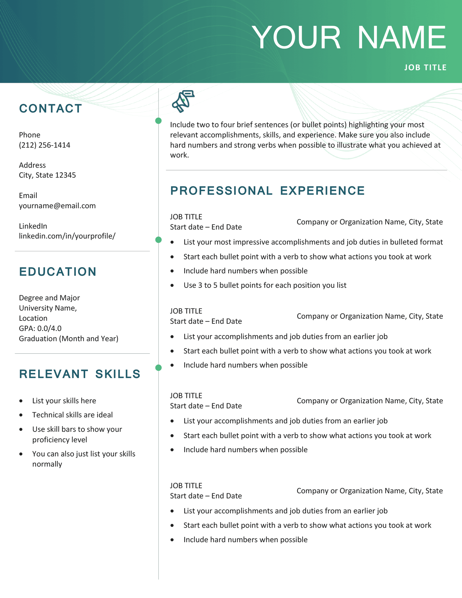 10 Blank Resume Templates Free To Download