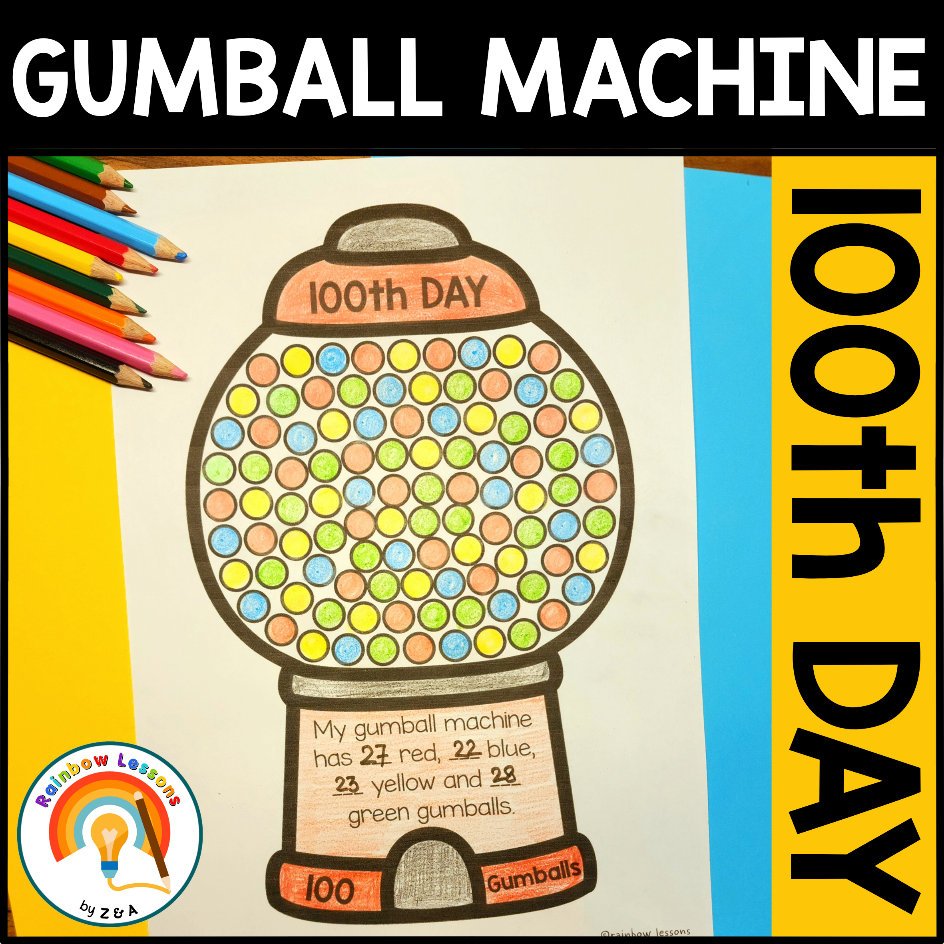 100 Day Gumball Machine 100th Day Of School Gumball 100th Day Gumball Crafts