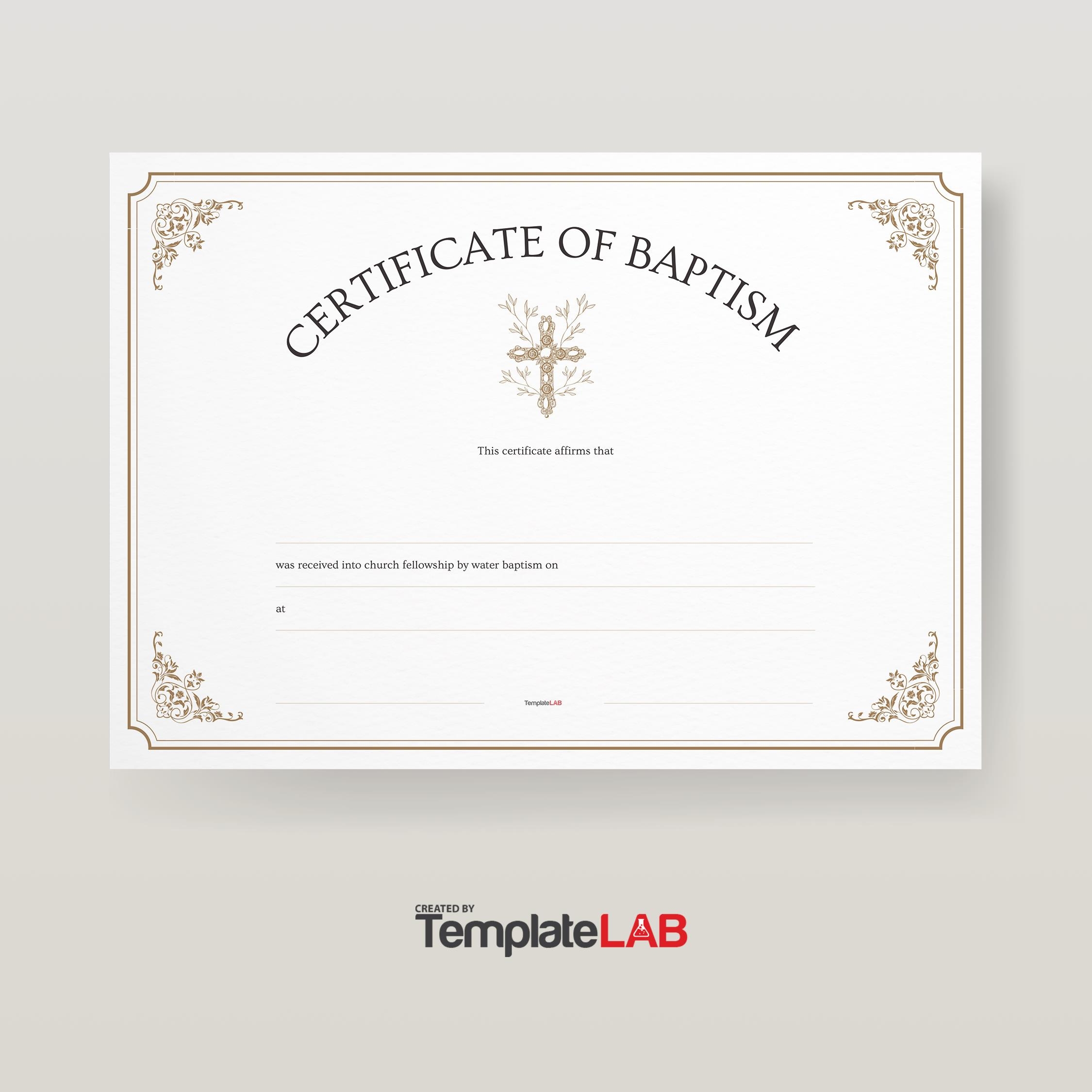 18 Fillable Baptism Certificate Templates Word PDF PPT
