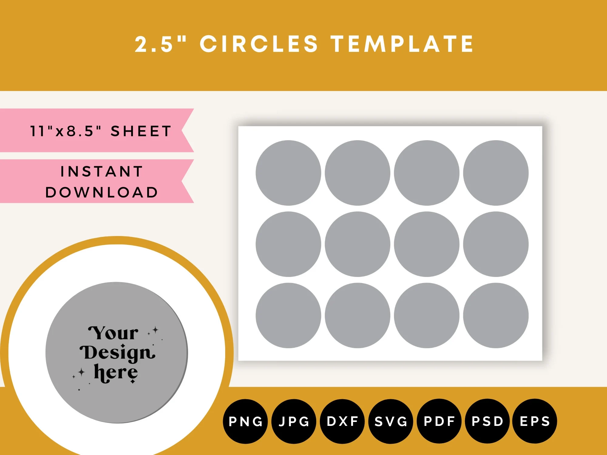 2 5 Inch Circle Template Circle Template Circle Collage Sheet Circle Label Template Circle SVG 2 5 Inch Circle Digital Sheets Etsy
