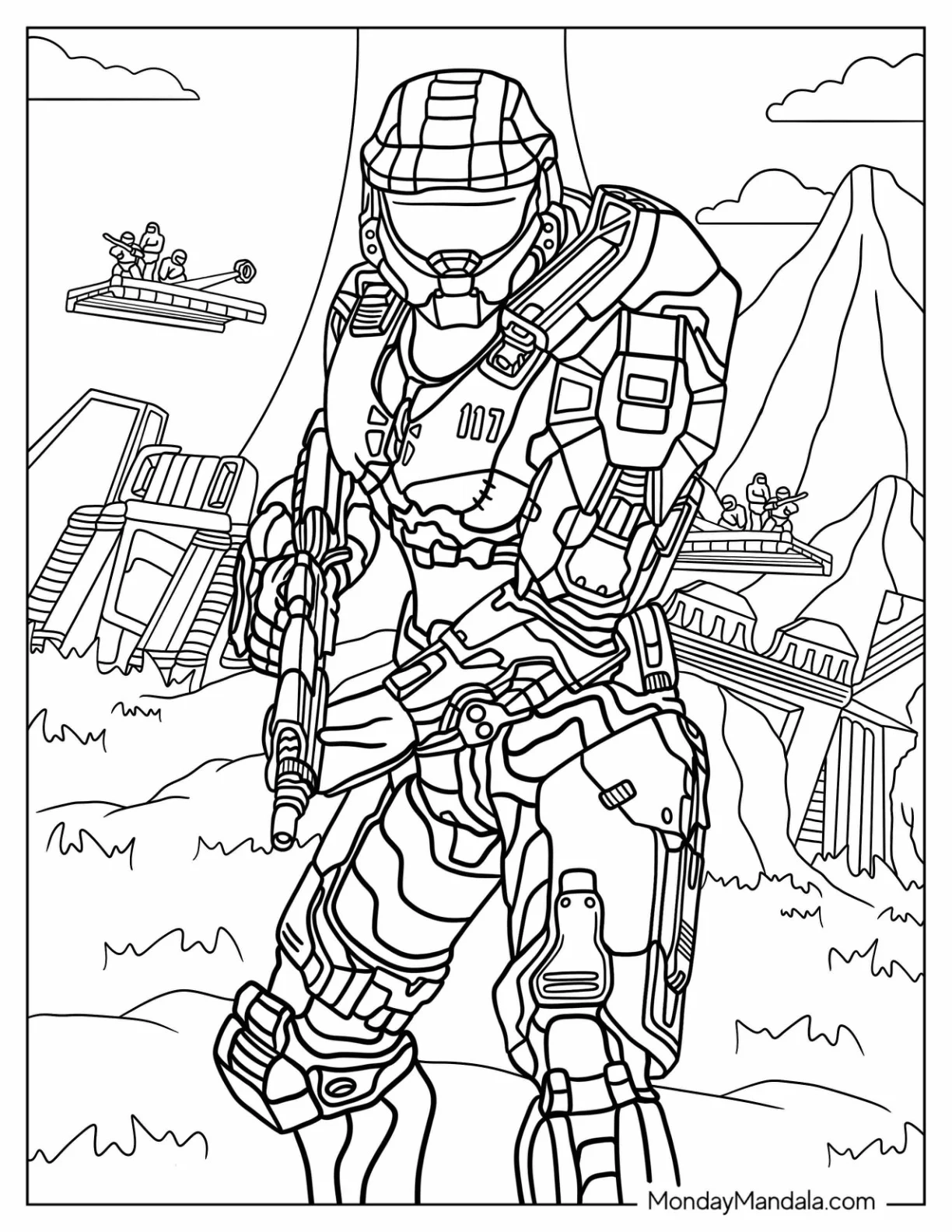 20 Halo Coloring Pages Free PDF Printables
