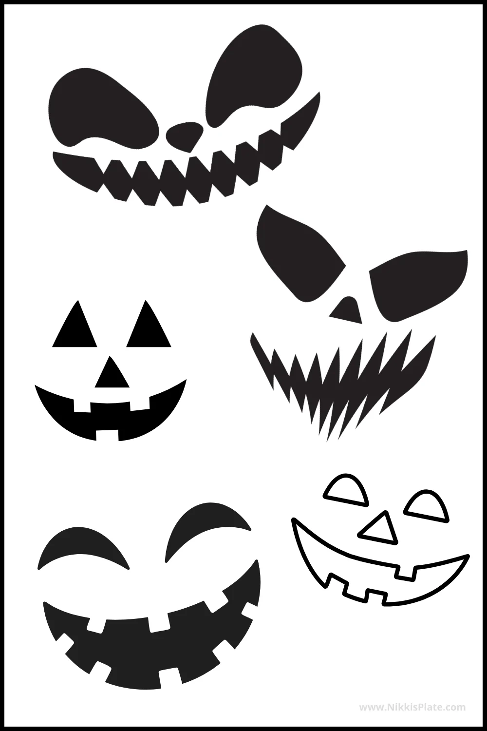 25 FREE Creepy Jack O lantern Faces Printable Stencils NP