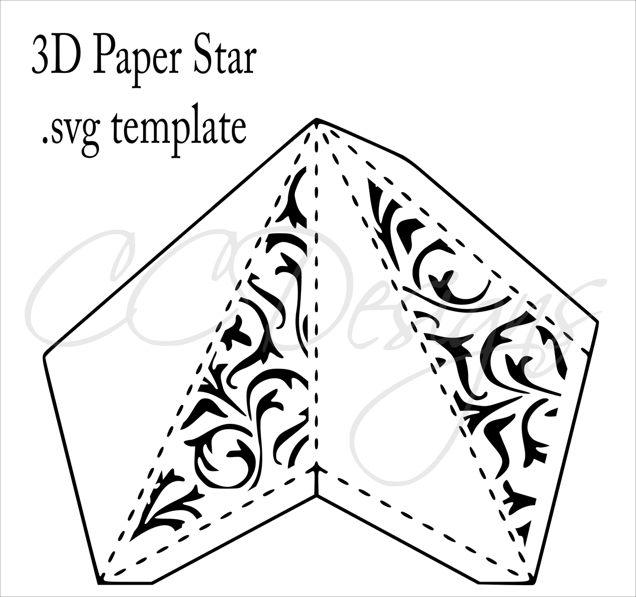 3D Paper Star Templates DIY Paper Star Craft SVG PDF Template Catching Colorflies