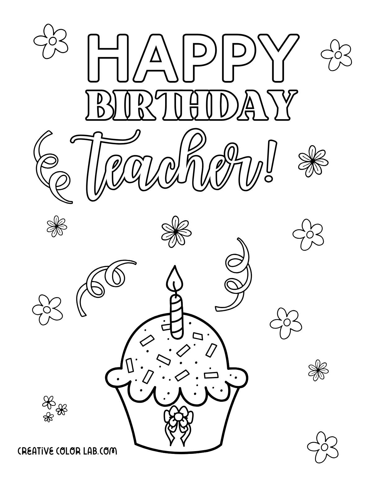 46 Happy Birthday Coloring Pages Free PDF Printables