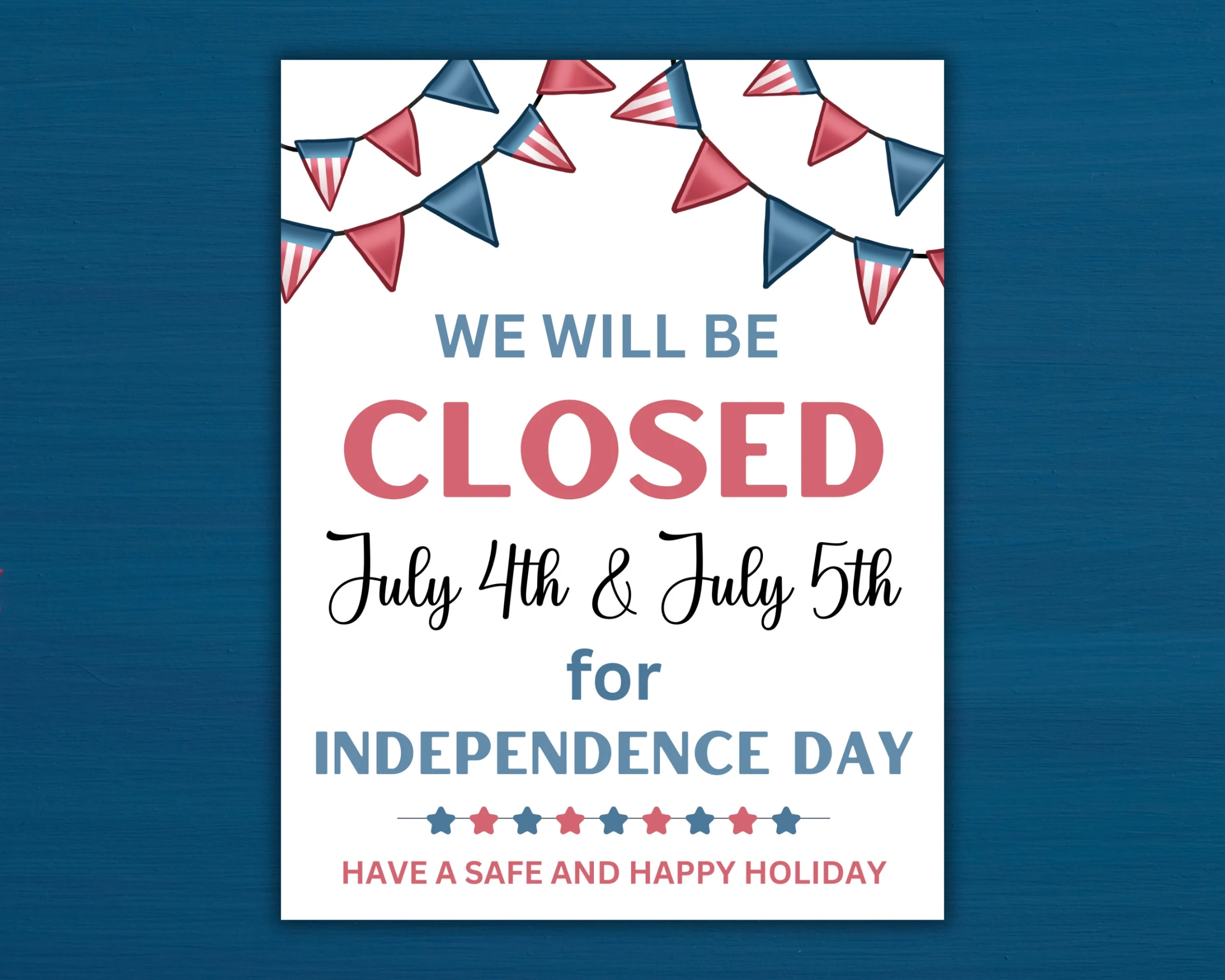 4th Of July Closed Sign Etsy