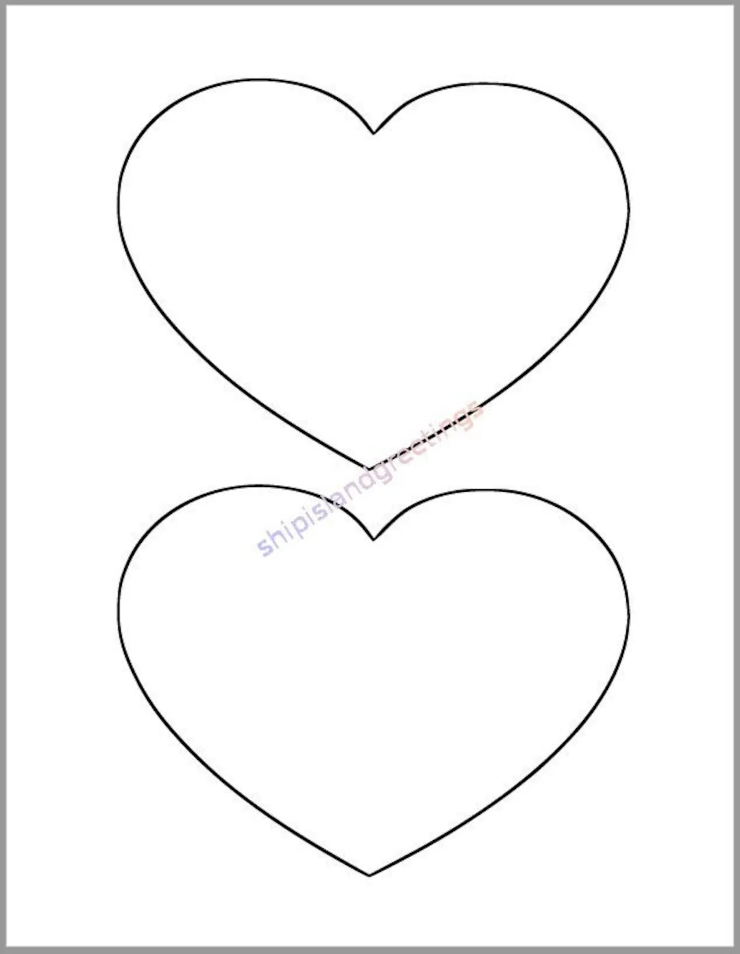 6 Inch Heart Printable Template large Heart Cutout valentines Day Decor kids Crafts valentine Printable large Printable Heart diy Valentines Etsy