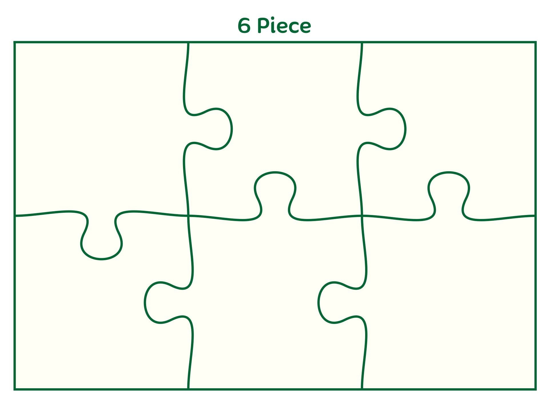6 Piece Puzzle Template Free Printable