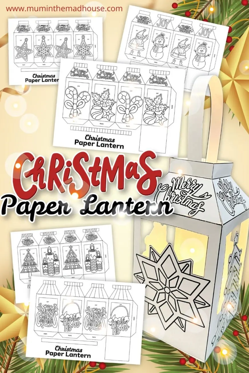 6 Printable Christmas Paper Lanterns Easy Festive DIY Craft