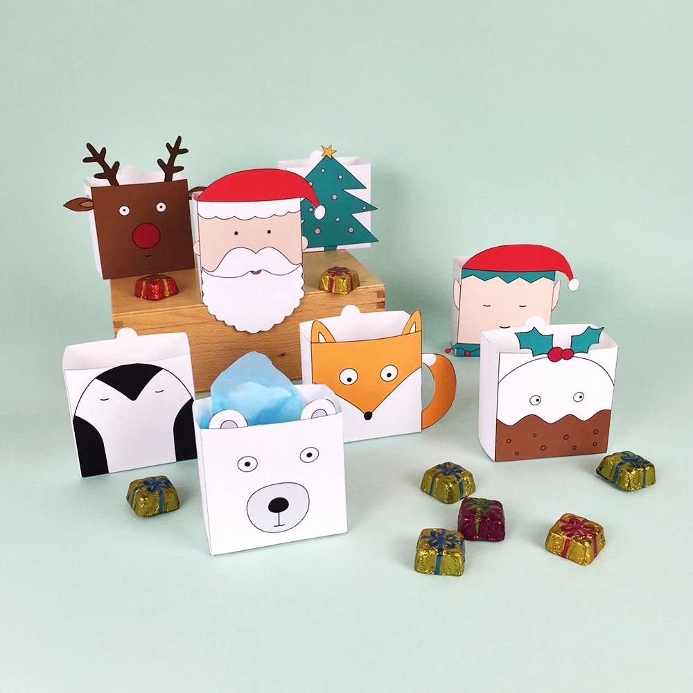 8 DIY Christmas Favor Boxes With Printable Templates Printables 4 Mom