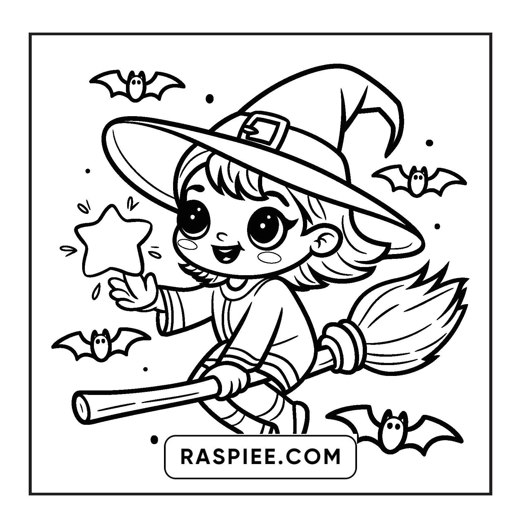 92 Bold And Easy Cute Witch Stuff Coloring Pages For Kids Adults RASPIEE