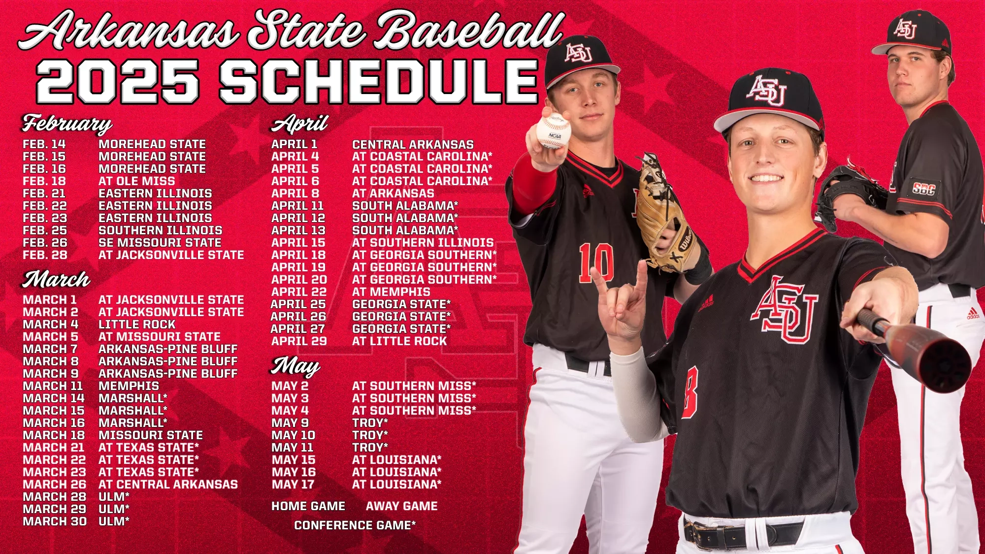 A State Baseball Unveils 2025 Schedule Arkansas State University