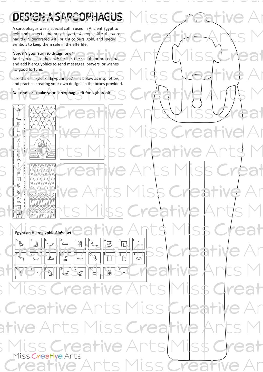 Ancient Egyptian Design A Sarcophagus Teaching Resources