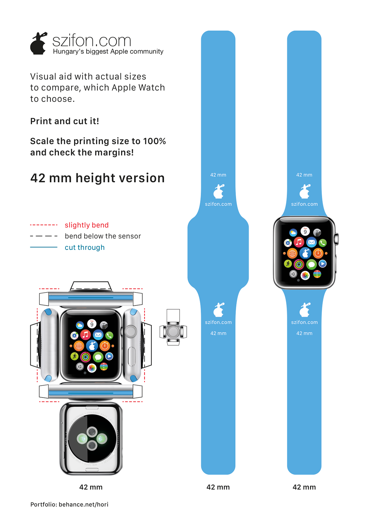 Apple Watch Papercraft With Actual Sizes 11 Images Behance