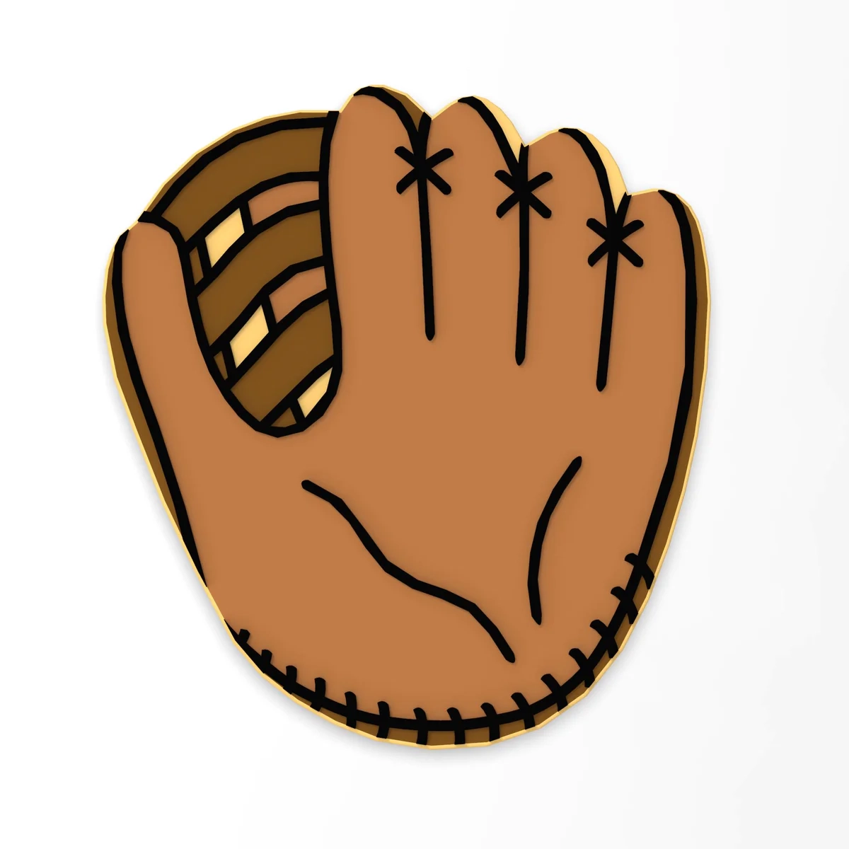 Baseball Glove Cookie Cutter Stamp Stencil 1