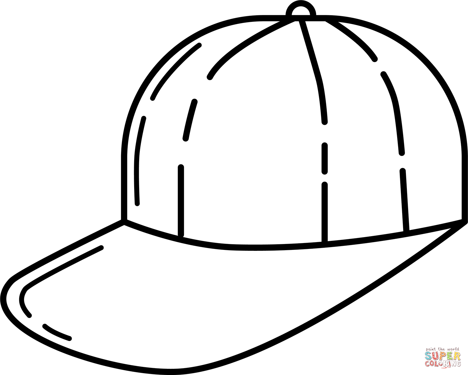 Baseball Hat Coloring Page Free Printable