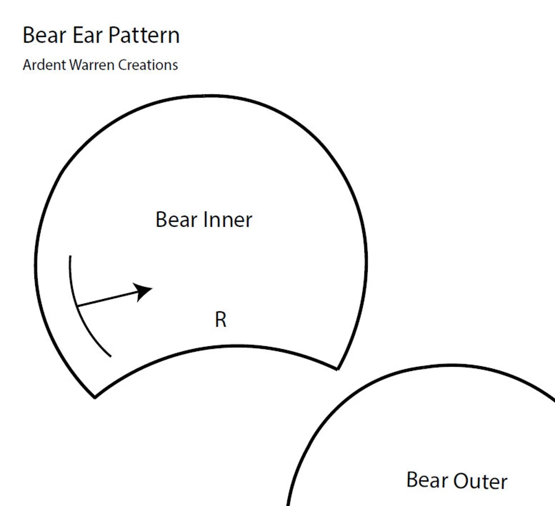 Bear Ear Pattern For Making Faux Fur Costume Ears Printable Pattern Etsy Israel
