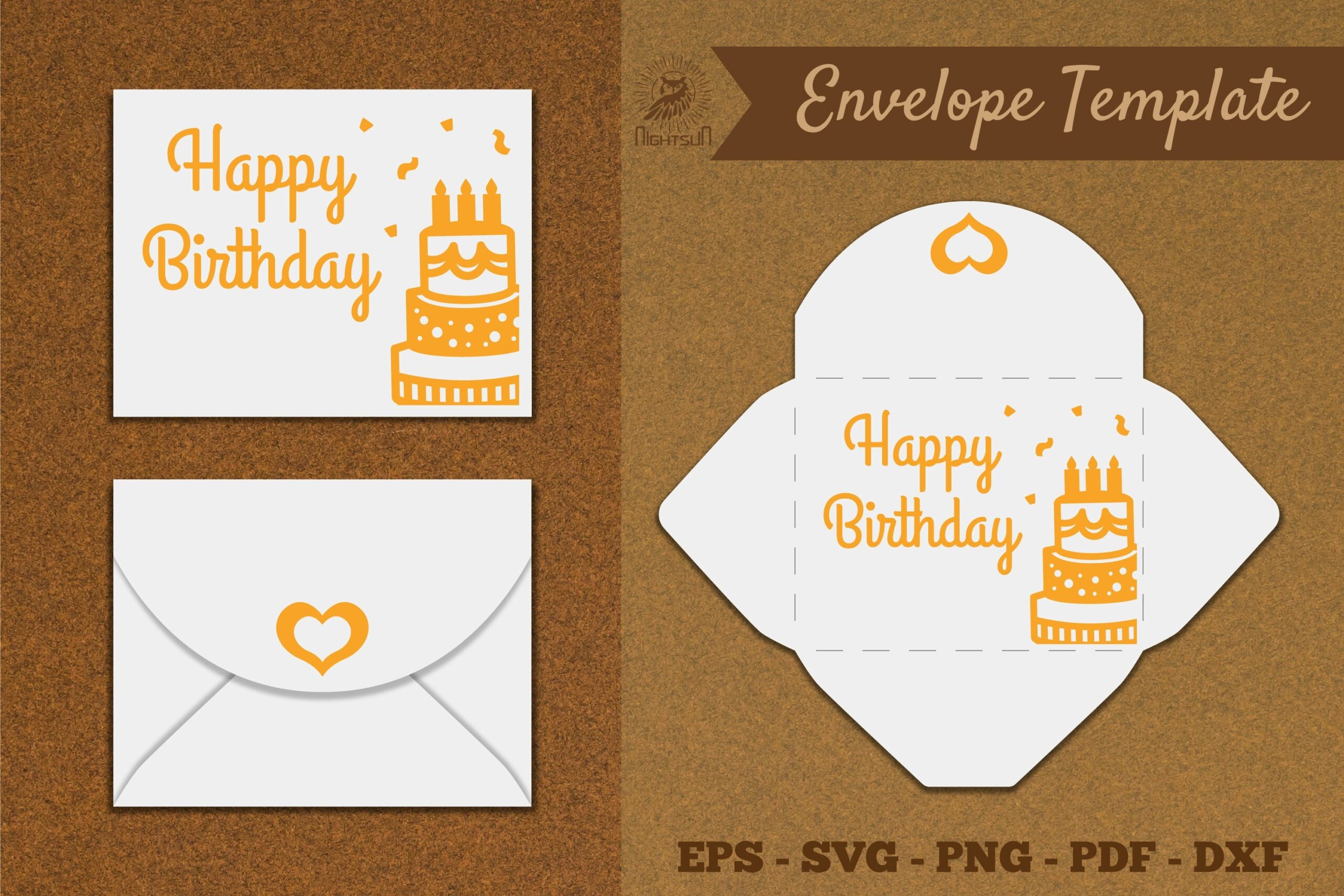 Birthday Envelope Template SVG 3211274