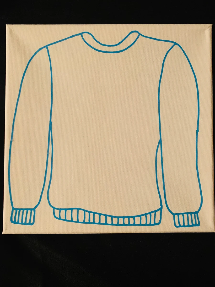 Blank Ugly Sweater Template Outline Stretched Sweater With Long Dropped Ugly Sweater
