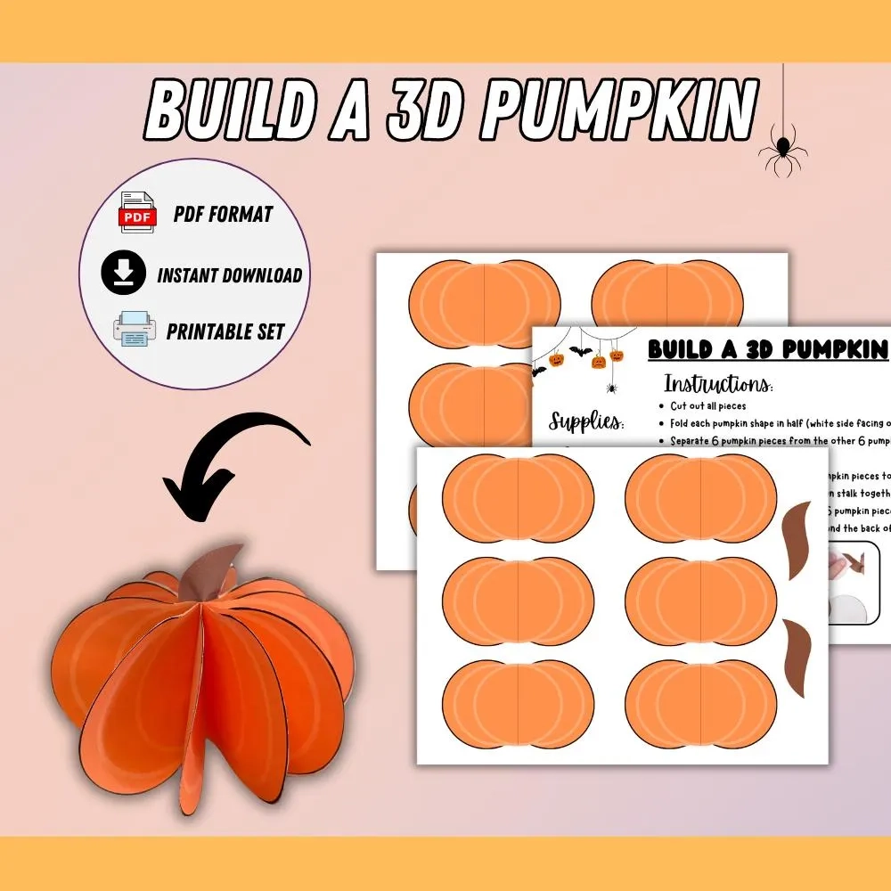 Build A Pumpkin Craft For Kids Printable Halloween Activity Fun Fall Craft Indoor Preschool Activity Build Your Own Pumpkin Etsy