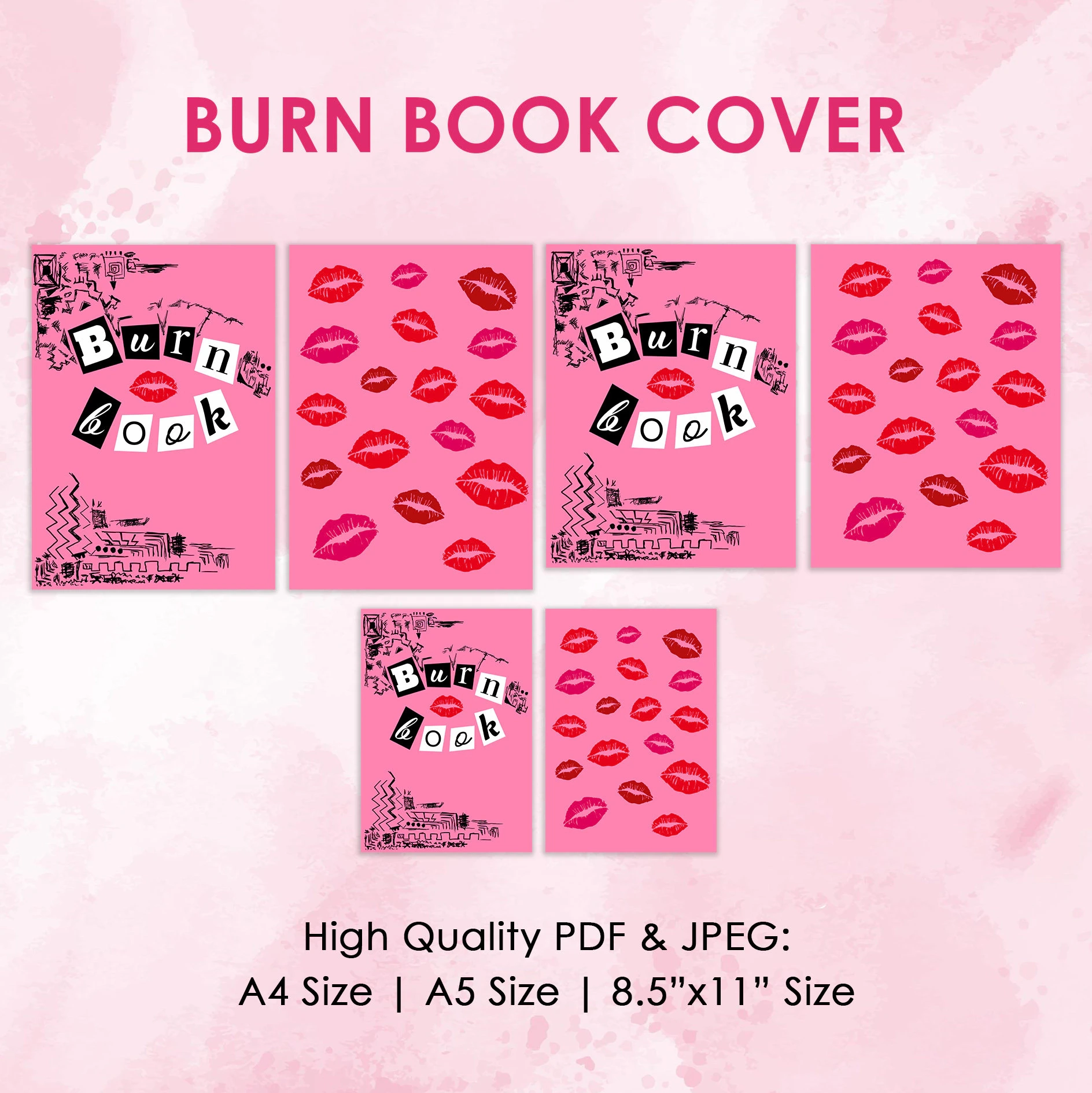 Burn Book Printable Cover Pdf Jpeg INSTANT DOWNLOAD Etsy
