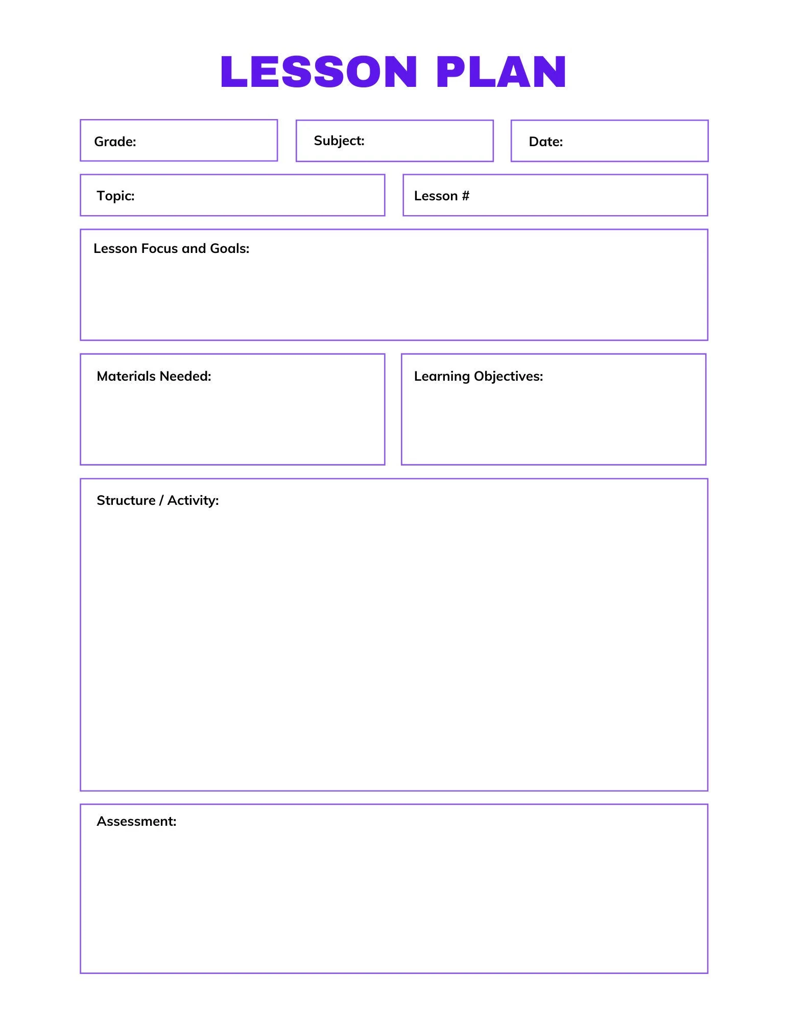 Buy Lesson Plan Template Digital Printable Teacher Planner Page Classroom Planning Sheet Online In India Etsy