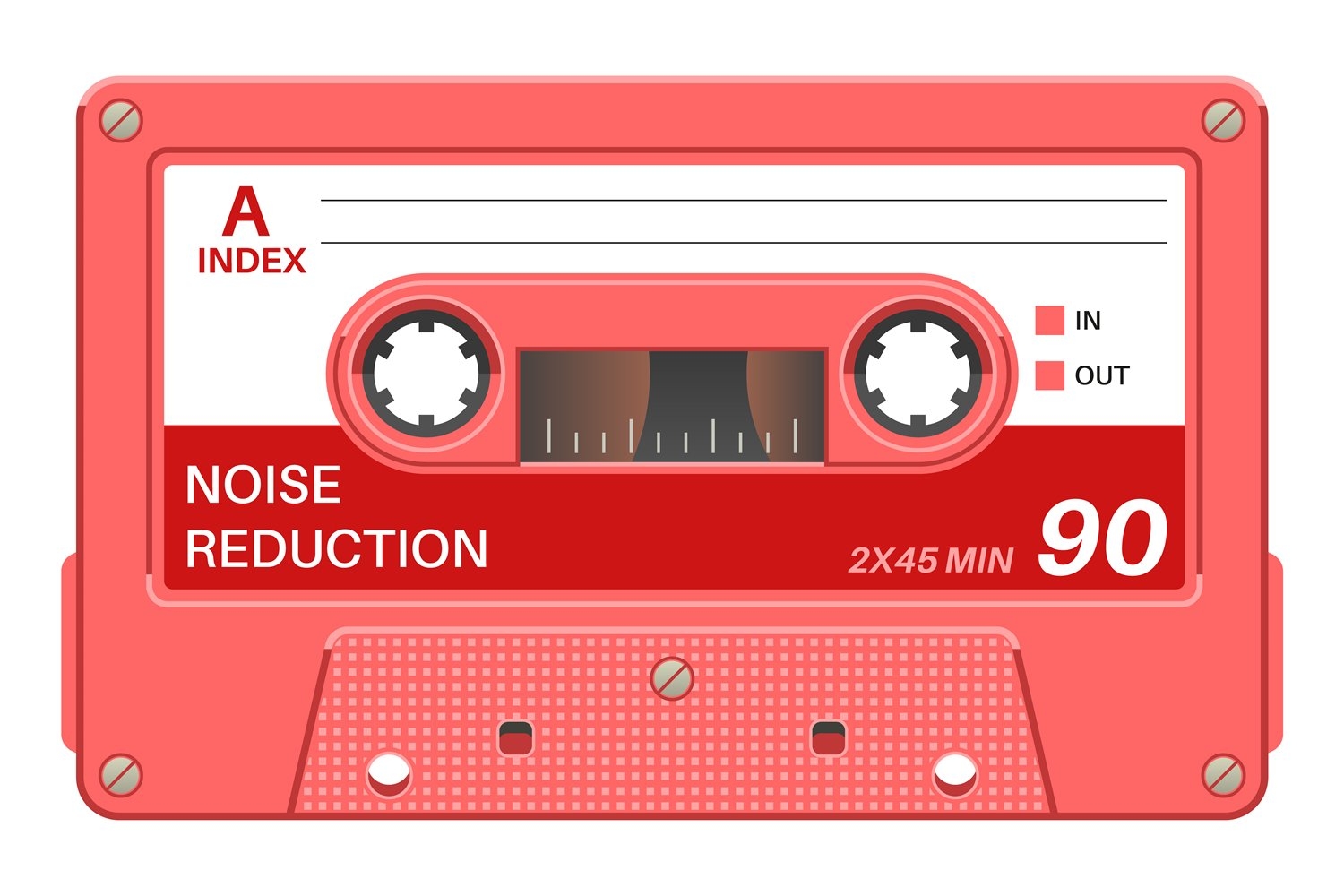 Cassette Template Retro Media Production Tape Side