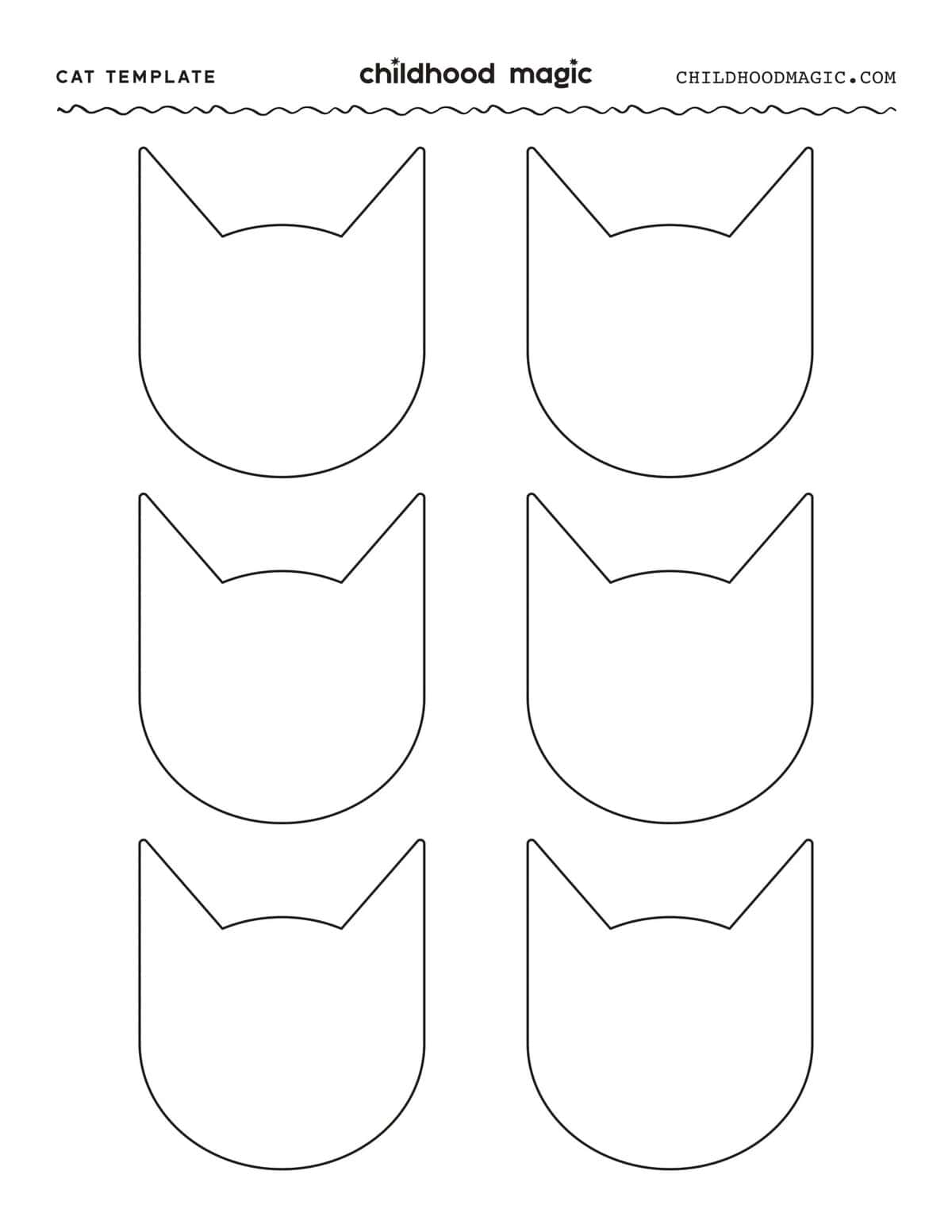 Cat Template Printable Coloring Page Childhood Magic