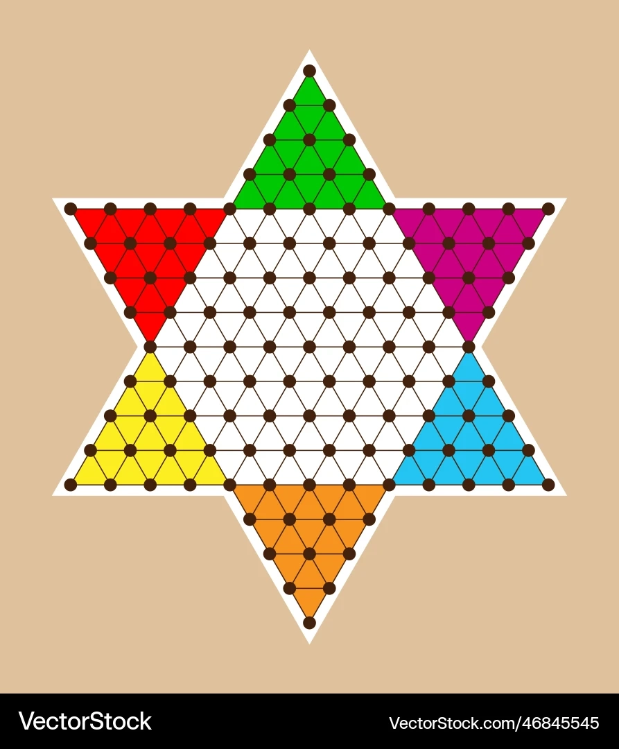 Chinese Checkers Board Template Printable Royalty Free Vector VectorStock