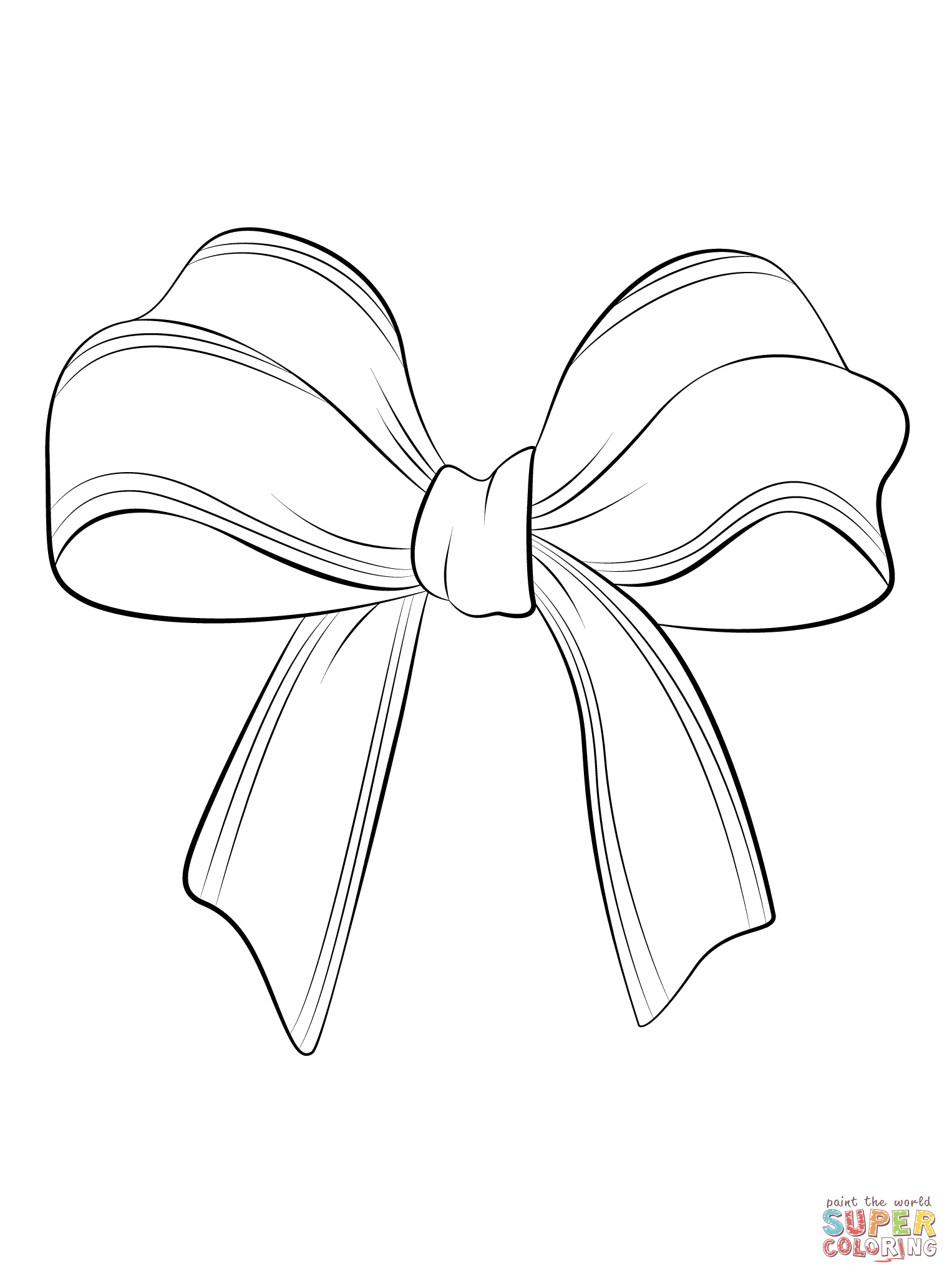Christmas Bow Coloring Page Free Printable